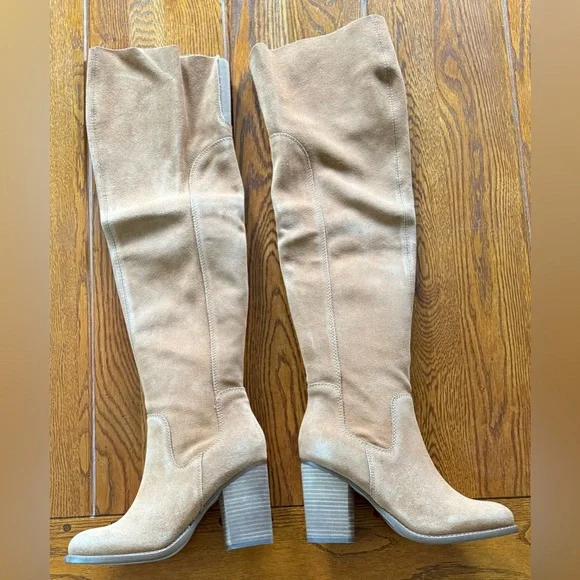 🆕 Kelsi Dagger Suede Over-the-Knee Boots - Logan - Chestnut - Oil Cow Suede - Picture 2 of 16